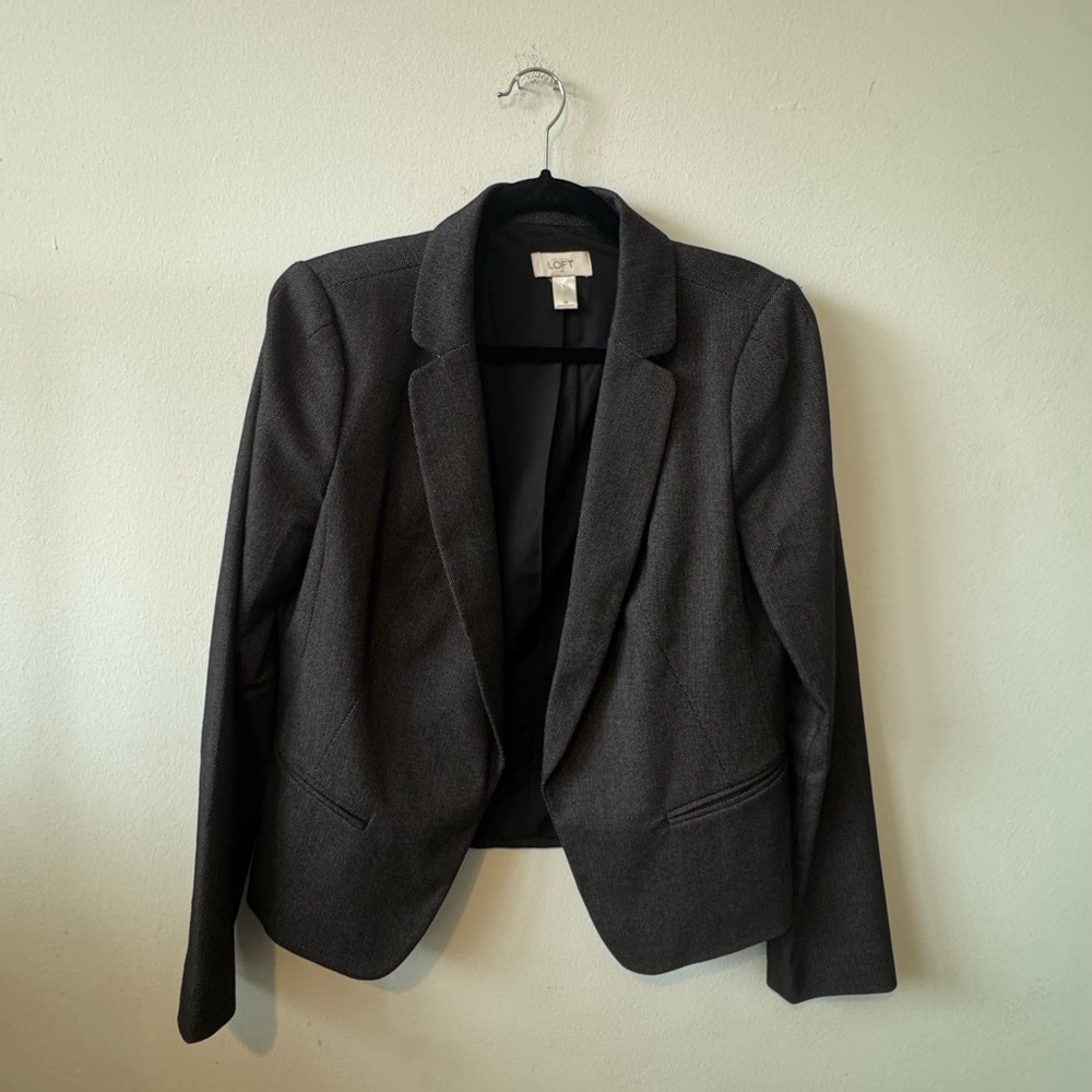 Ann Taylor Loft Women's Black & White Polka Dot Blazer Medium